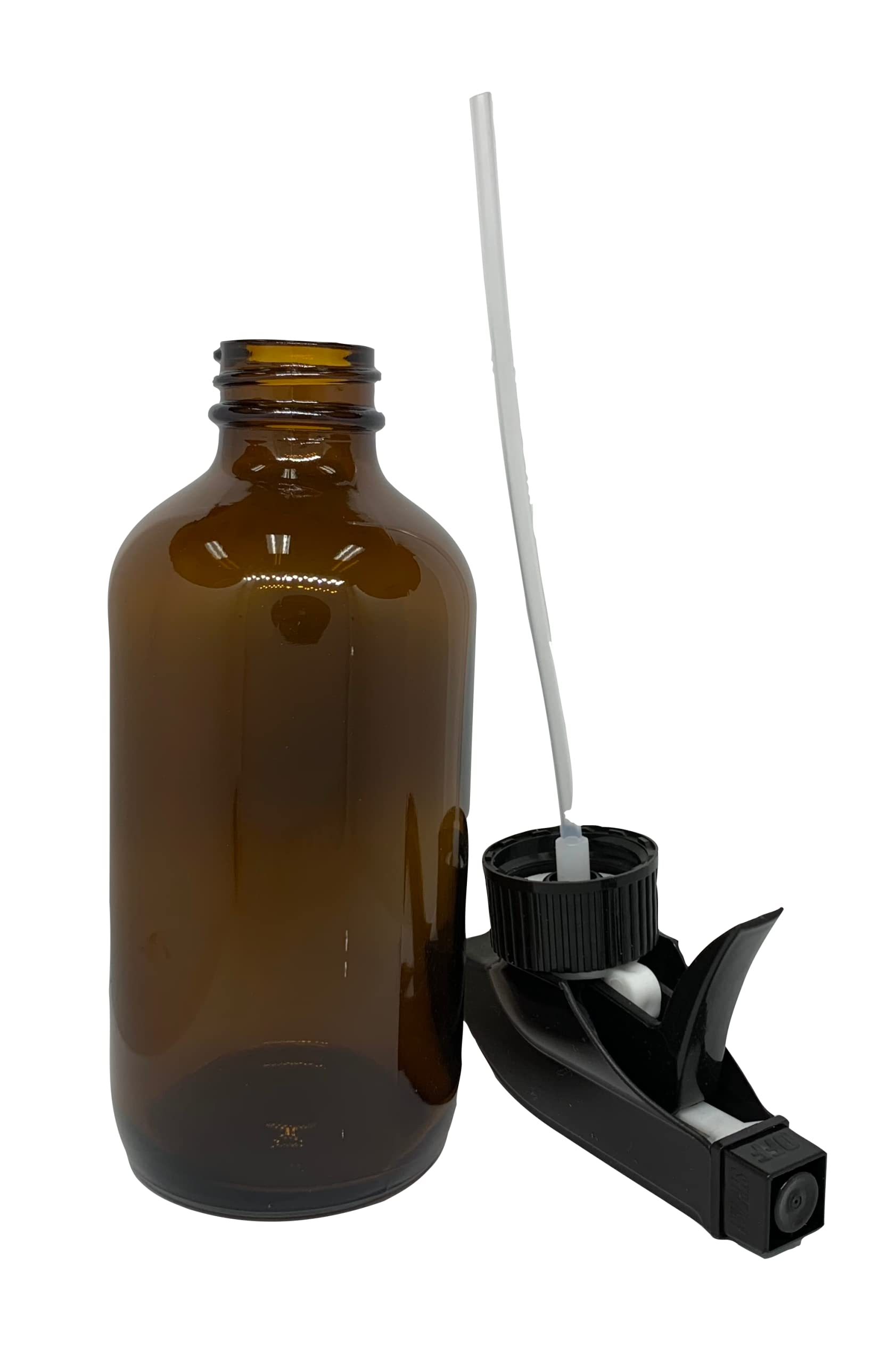 Easy Glide 8oz Amber Glass Bottles with Black Trigger Sprayers (3)