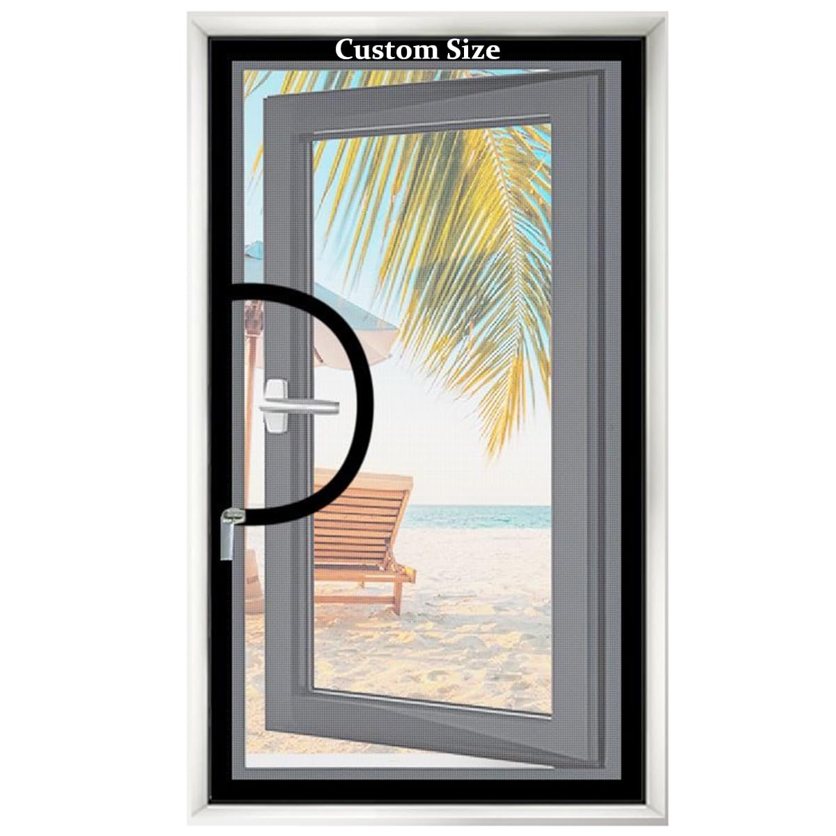 Custom Size Window Screen with Zipper Opening, Self-Adhesive Fly Screen for Windows, Universal Mosquito Insect Screens, Cat Window Protection