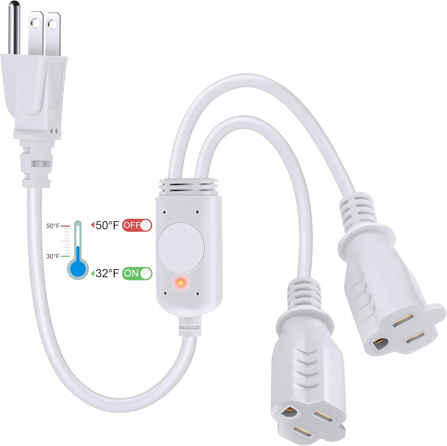 Thermostatically Controlled Outlet, 32°F Auto On/50°F Auto Off Plug in