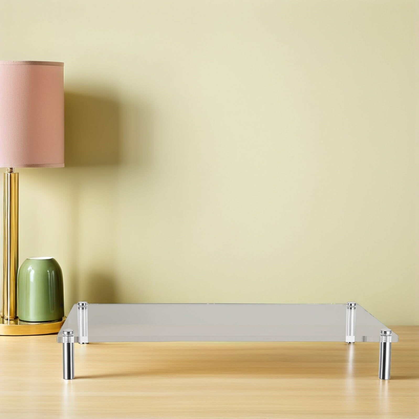 Rehausseur Écran pour Bureau Support pour Moniteur Rehausseur Transparent Fin Élévateur de Bureau pour Écran Ordinateur Support Surélevé pour Ordinateur