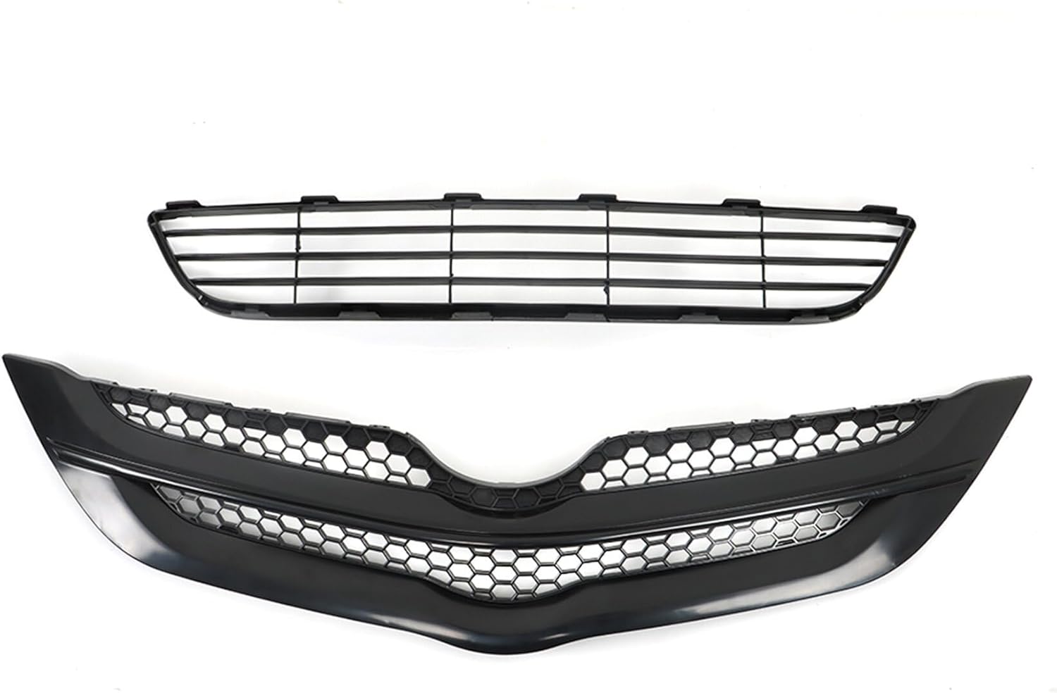 2 Pcs Front Bumper Upper and Middle Grille Assembly Set Replacement for 2007-2008 Yaris Sedan 5311152460