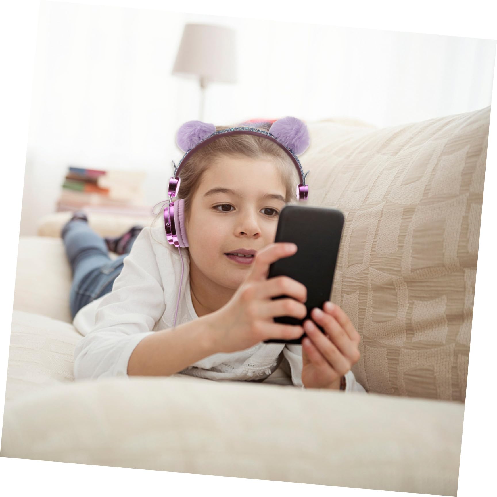 Mikikit 2 Pz Cuffie Cuffia Da Gioco Stereo Cuffia Con Orecchie Di Gatto Auricolare Per Ragazze Per Bambini Cablata Con Microfono Sopra L'auricolare Addominali Ragazza Bambino