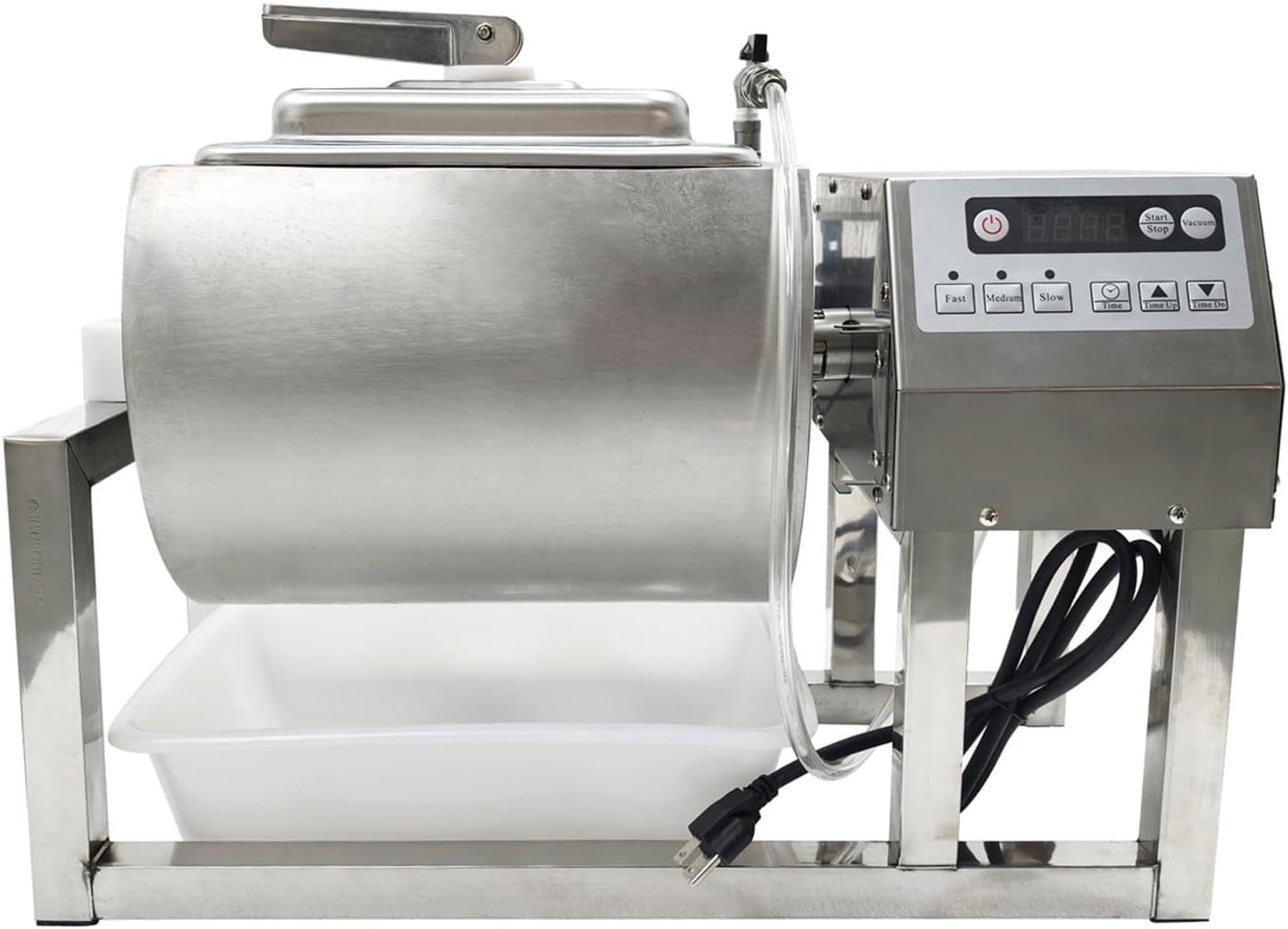 INTBUYING Vacuum Tumbler Marinator, 15L Commercial Vacuum Marinating Machine, Meat Curing Rolling Kneading Machine, 110V, Bidirectional Rotation Food Tumbler Marinating for Meat, Vegetable, Fish