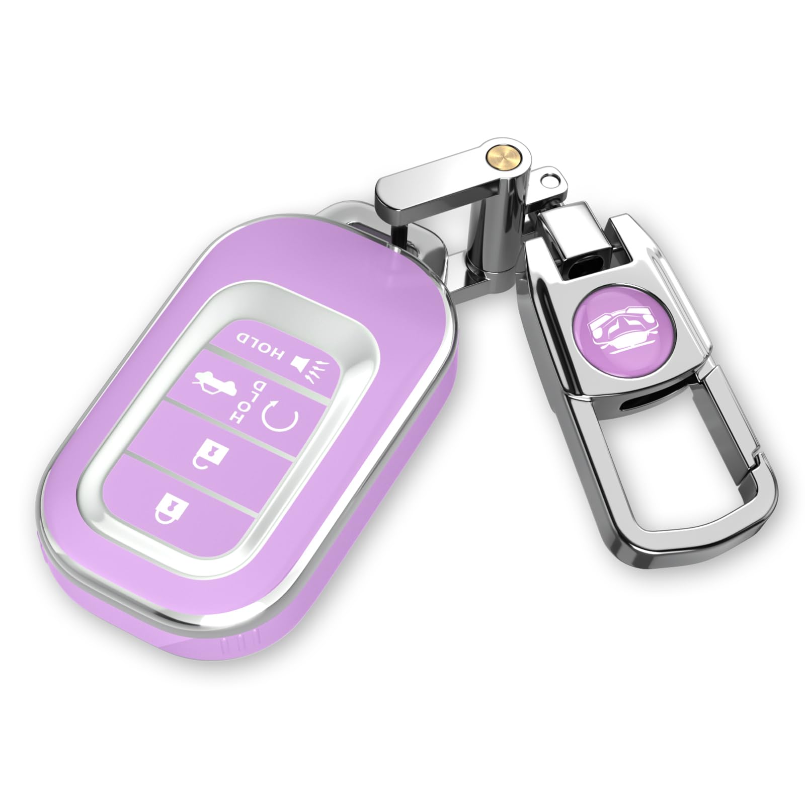 QfungYe for Chevy/GMC Key Fob Cover Accessories (Purple, 6 Buttons)