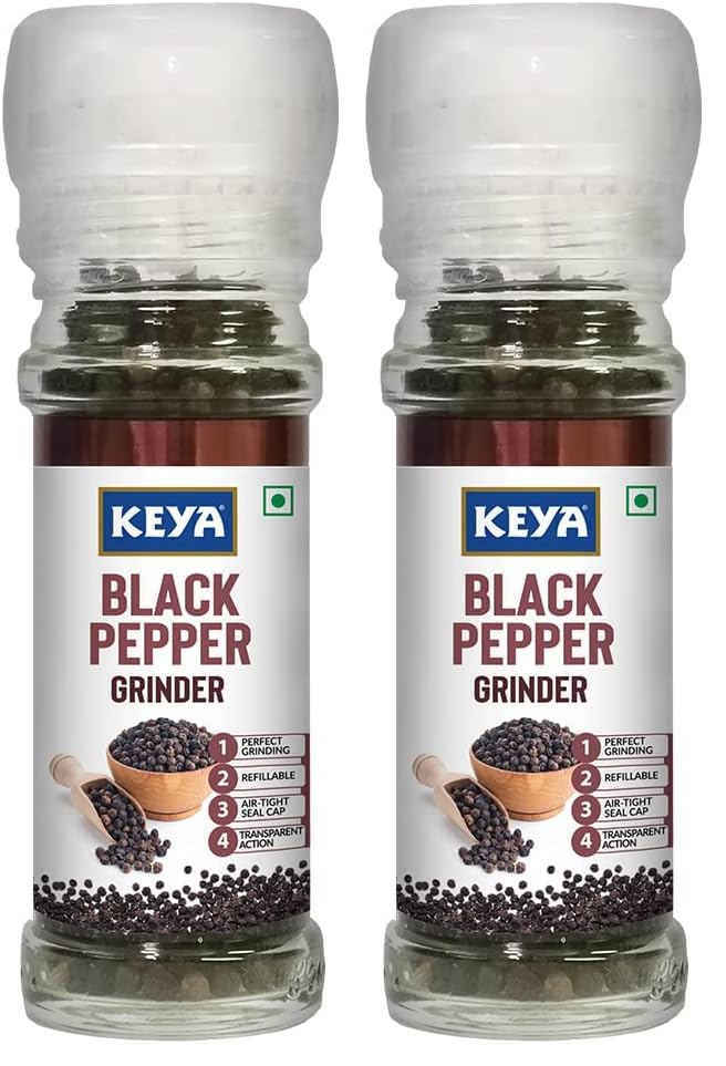 Image of Keya Malabar Black Pepper Grinder | Exotic Spices Blend 50 gm x 1 (Pack of 2)