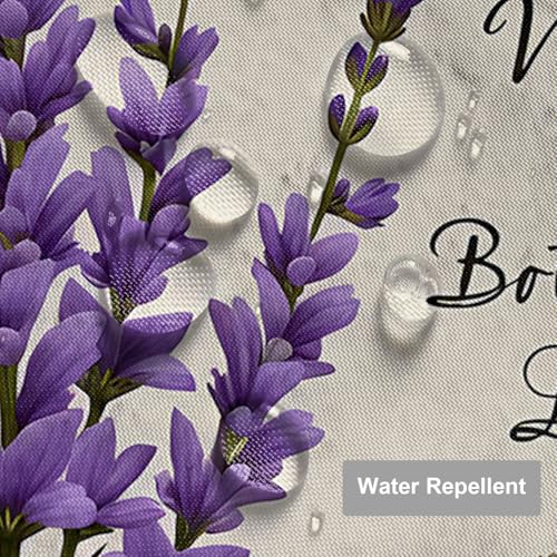 Moslion Violet Lavender Shower Curtain 72x72 Inch Purple Flower On Vintage Postcard Bathroom Curtains Set Home Waterproof Polyester Fabric with Hooks by Moslion - Image 4
