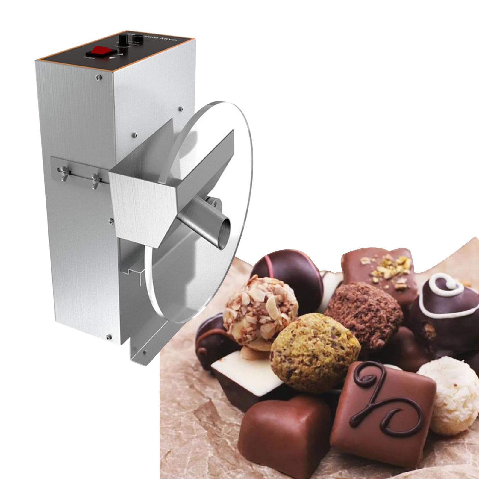 ASerZenith Automatic Chocolate Wheel Tempering Equipment, Stainless Steel Electric Commercial Food For Chocolate/Milk/Cream Melting Tempering, Hot Chocolate Melter Mixer, Speed Adjust 35~55Rpm