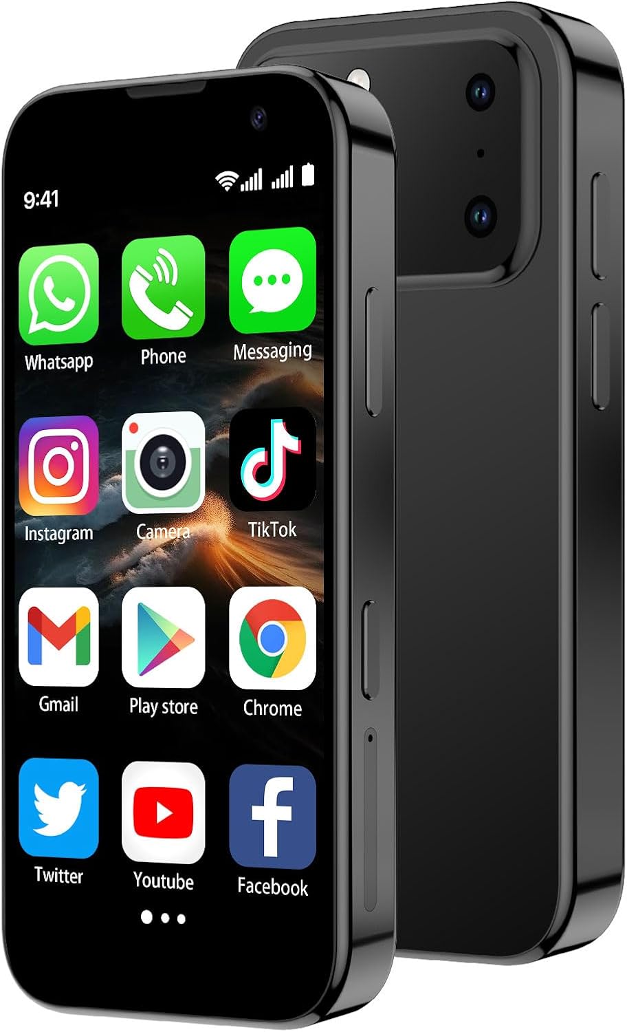 Mini Phone 4G Unlocked 3+32GB Mini Smartphone with 3.7'' HD Touch Screen 2000mAh Battery Compact Backup World's Smallest Phone for Kids & Students GPS Dual SIM Face ID Orange | 4G Unlocked 3+32GB