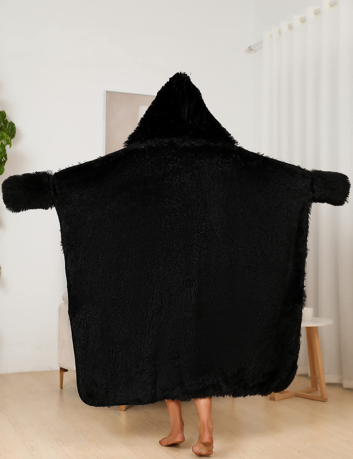 UMIPUBO Coperta indossabile con Cappuccio Oversize Felpe con Cappuccio Donna Confortevole Sherpa in Peluche con Maniche Coperta TV Coperta da Divano Blanket per Uomo, Donna, Adulti