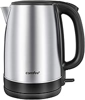 COMFEE 1.7L Stainless Steel Electric Kettle - 1500W Fast Boil, BPA-Free, Auto Shut-Off, Boil-Dry Protection, LED Light
