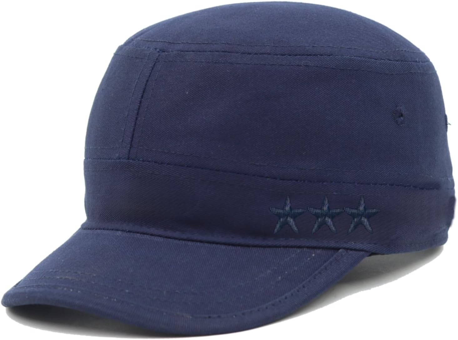 JAZAA Fashionable Solid Color Unisex Fitted Army Military Cadet Cap (Blue)