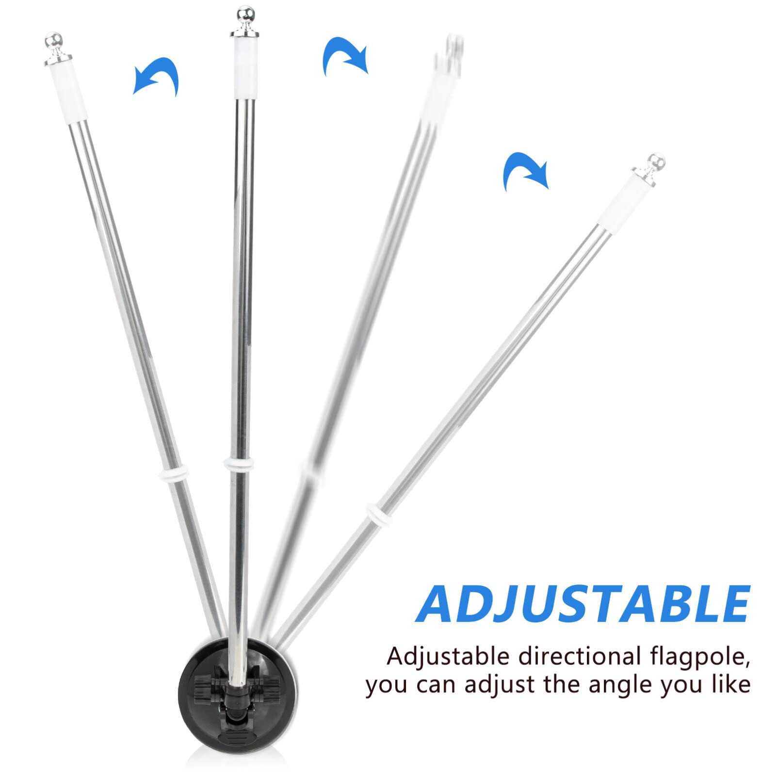 Support Pour Mât De Drapeau De Défilé De Voiture, Base à Ventouse, Support En Acier Inoxydable, Support Multi-usage Pour Mât De Drapeau En Métal Pour Camion 1 Pièce