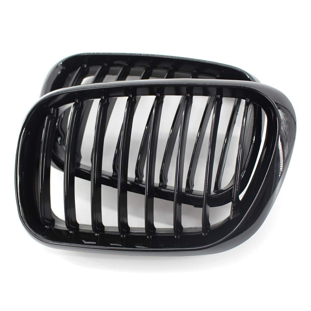 1 ZESTAW Błyszczący Czarny Pojedynczy Podwójny Linia Przedni Grill Grille Wymiana, dla BMW, E53 X5 1999 2000 2001 2002 2003