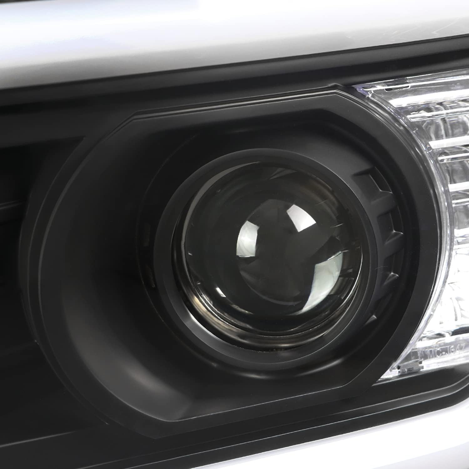 SPEC-D TUNING Black DRL LED Strip Projector Headlights Compatible with 2007-2014 Chevy Avalanche, Tahoe, Suburban 1500 2500, Left + Right Pair Headlamps Assembly