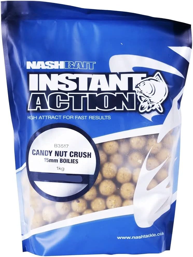 Nash Bait Instant Action Boilies 1kg Bag: Candy Nut Crush: 18mm