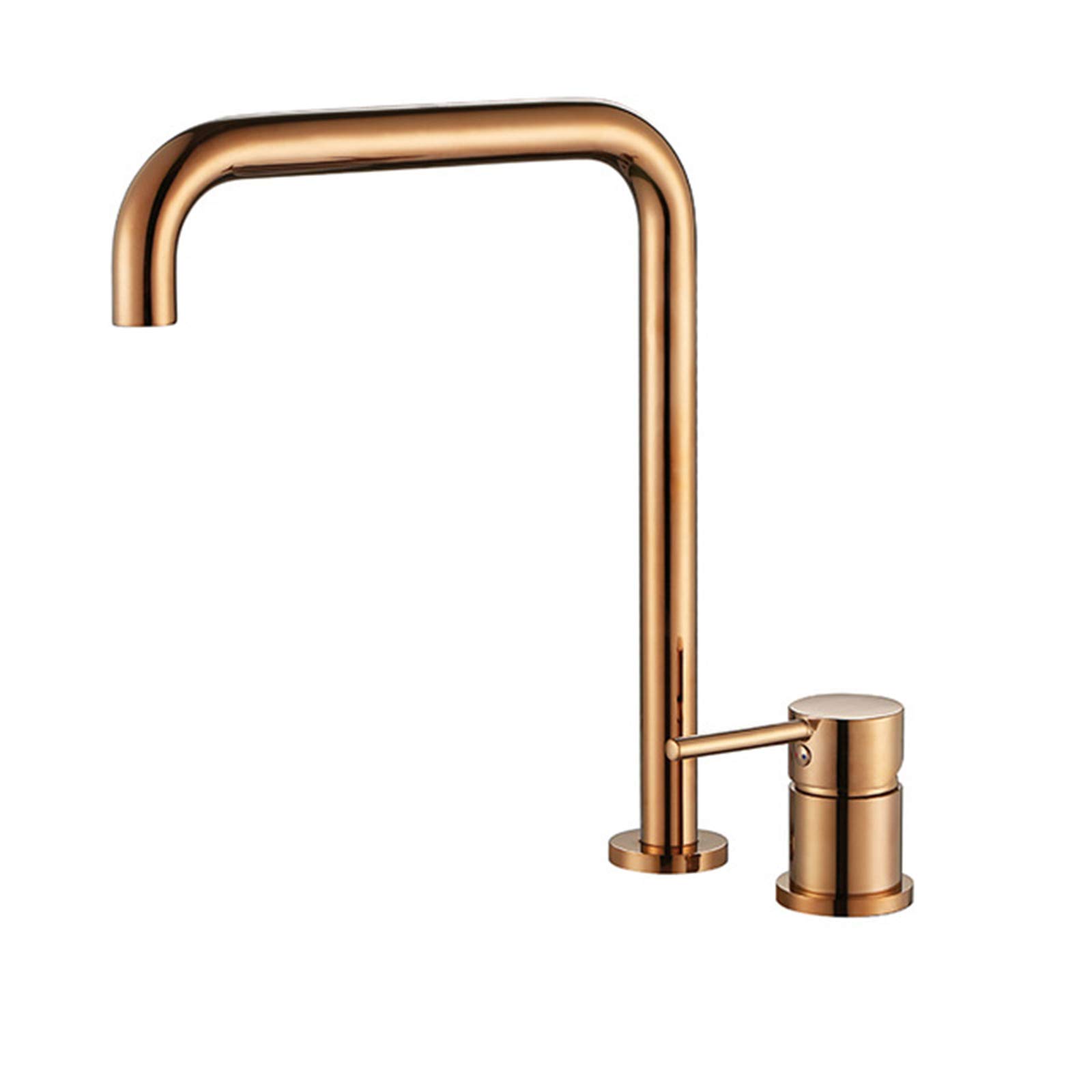 Mitigeur de lavabo à deux trous or rose pour eau chaude et froide