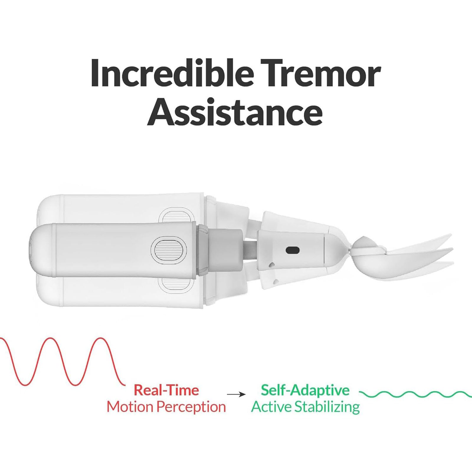 Juego de utensilios de cuchara adaptable para temblores de mano, tenedor y cuchara antivibración, ideal para artritis y ancianos, cubiertos para discapacitados para adultos, diseño ergonómico