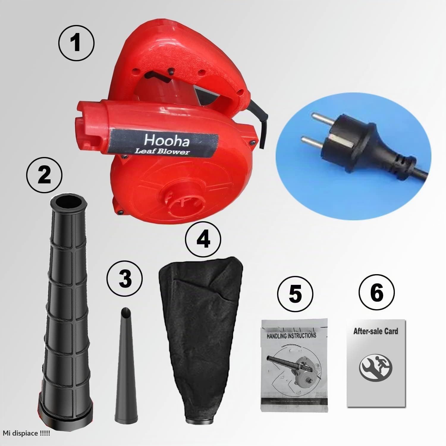 Hooha Soffiatore a filo con cavo in gomma morbida da 137 cm, potente soffiatore elettrico e ventilatore 200 km/h e 16000 rpm, per giardinaggio, cura del prato, giardinaggio (1,3 kg, 1000 W)