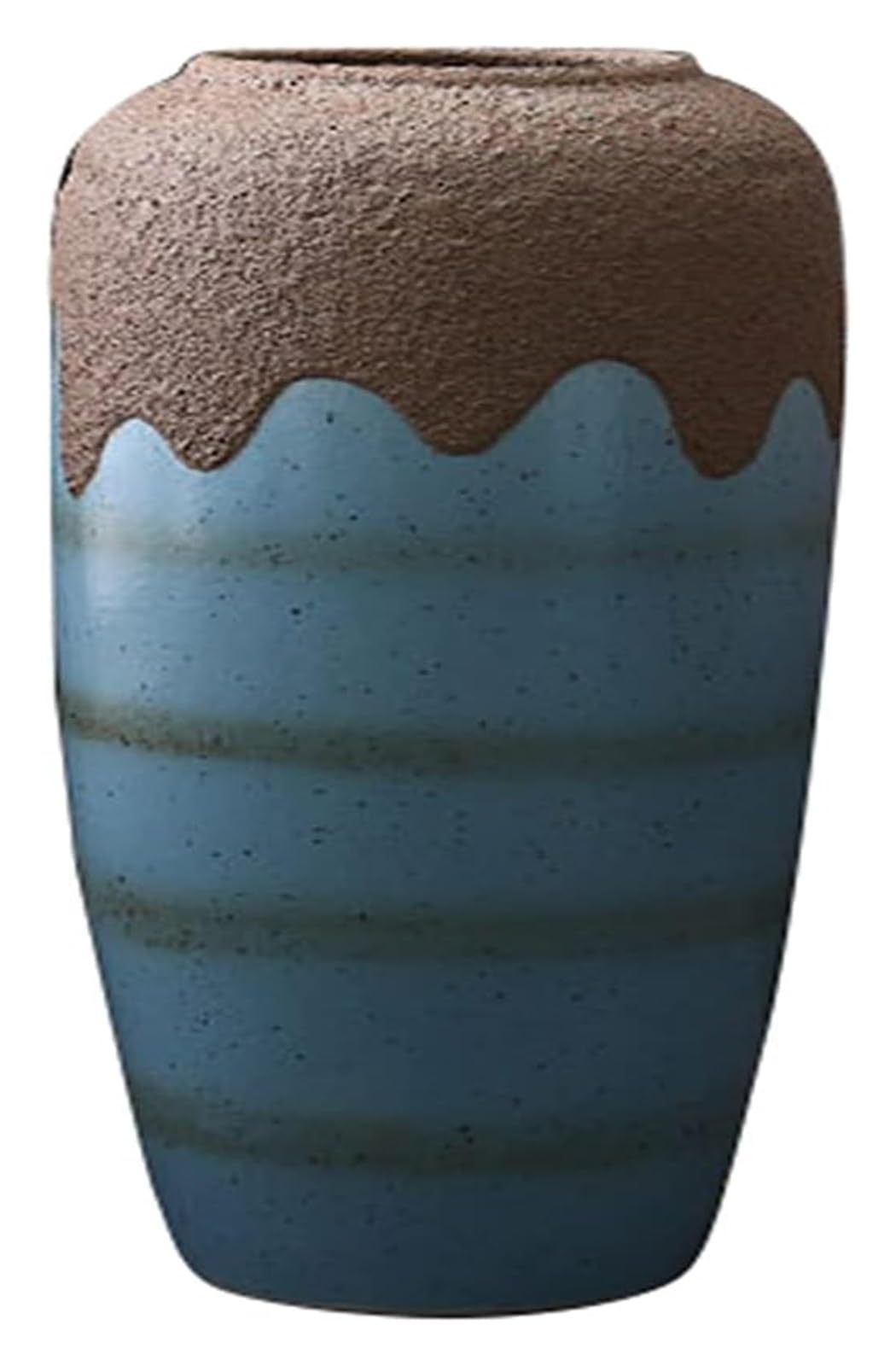 asdchZen Vase Floor Vase, Large Size Ceramic Vase Living Room Flower Arrangement Ornament, Distressed Pottery Jar For Entryway Decor,One Color-25 * 50 cm