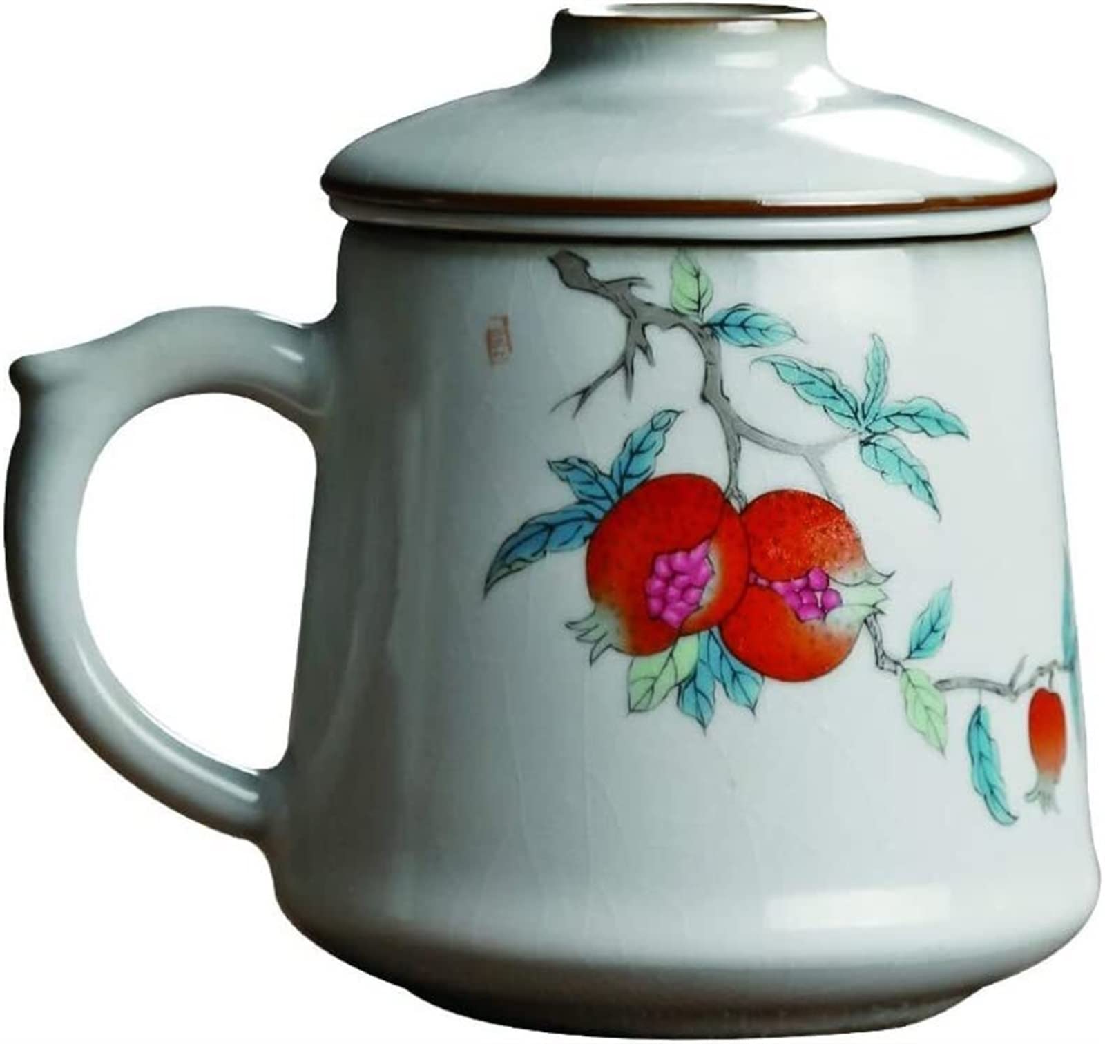 YNIYUJKL Coffee Mugs Chinese Style 420Ml Personal Portable Brewing Tea Cup Tea Water Separation Exquisite Tea Brewing Cup Home Ceramic Office Cup With Infuser And Lid For Coffee M