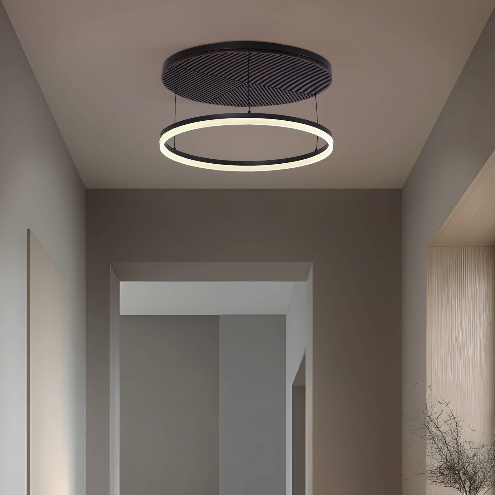 Lucande Plafoniera LED dimmerabile (Moderno) colore Nero, in Metallo ad es. Soggiorno & Sala da pranzo lampadina inclusa lampada plafoniera