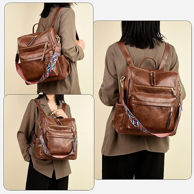 ProArch Stylish Suede Leather Anti Theft Women's Fashion Backpack | Sling | Shoulder | Handbag | Ladies Purse | College Bag for Girls | Crossbody | Casual | Daypack 1