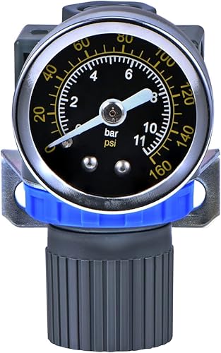 Miniatura 4 de Regulador de presión de aire con mini válvula de control de aire de manómetro rosca NPT de 14 pulgadas para compresor de aire y herramientas de aire