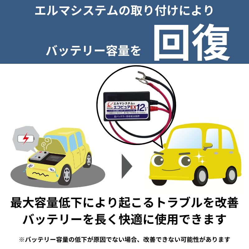 Amazon.co.jp: エルマシステム バッテリー寿命延命装置 エコピュア 