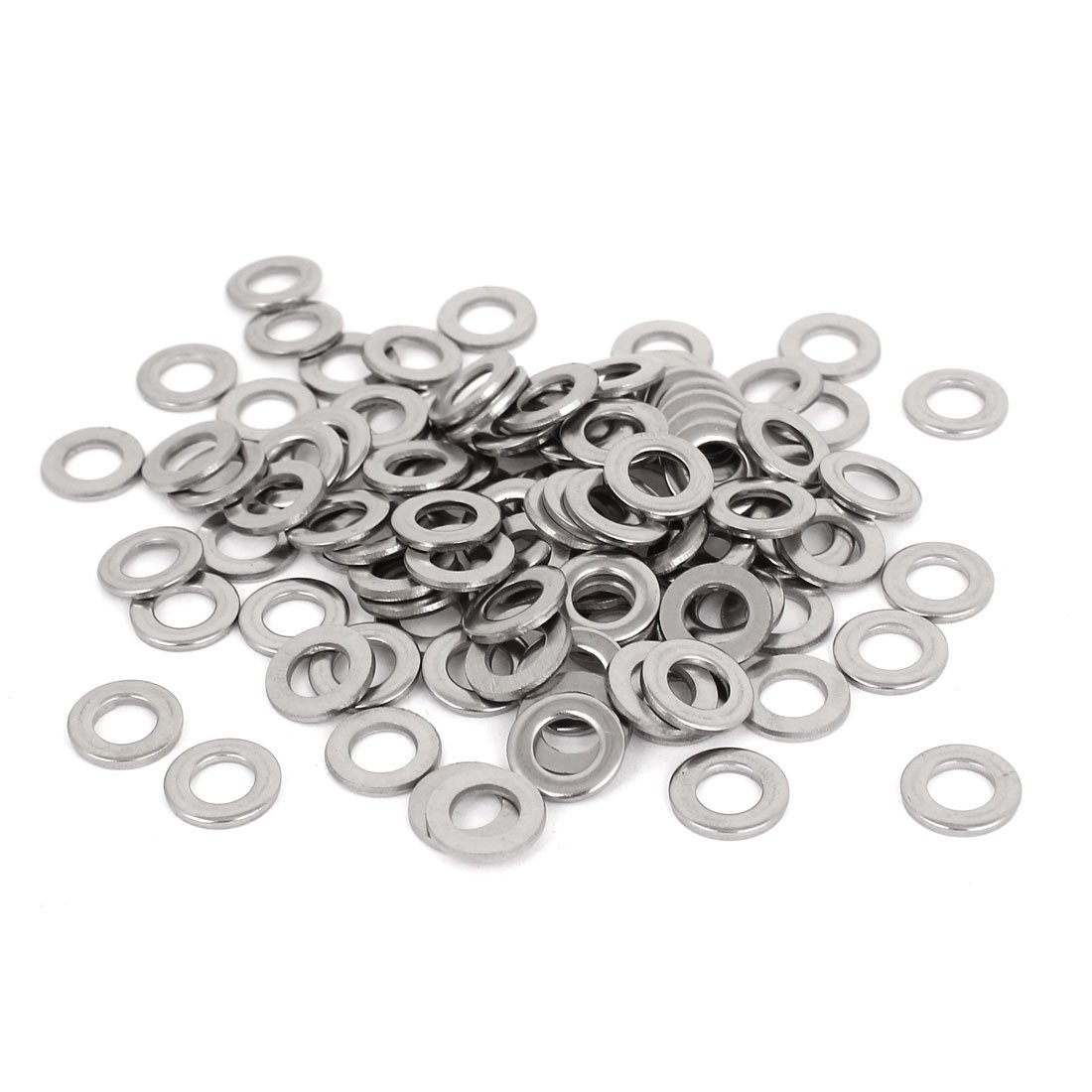 Uxcell Silver Tone Sourcingmap 304 Stainless Steel Flat Washer 1/4-Inch 100Pcs For Screws