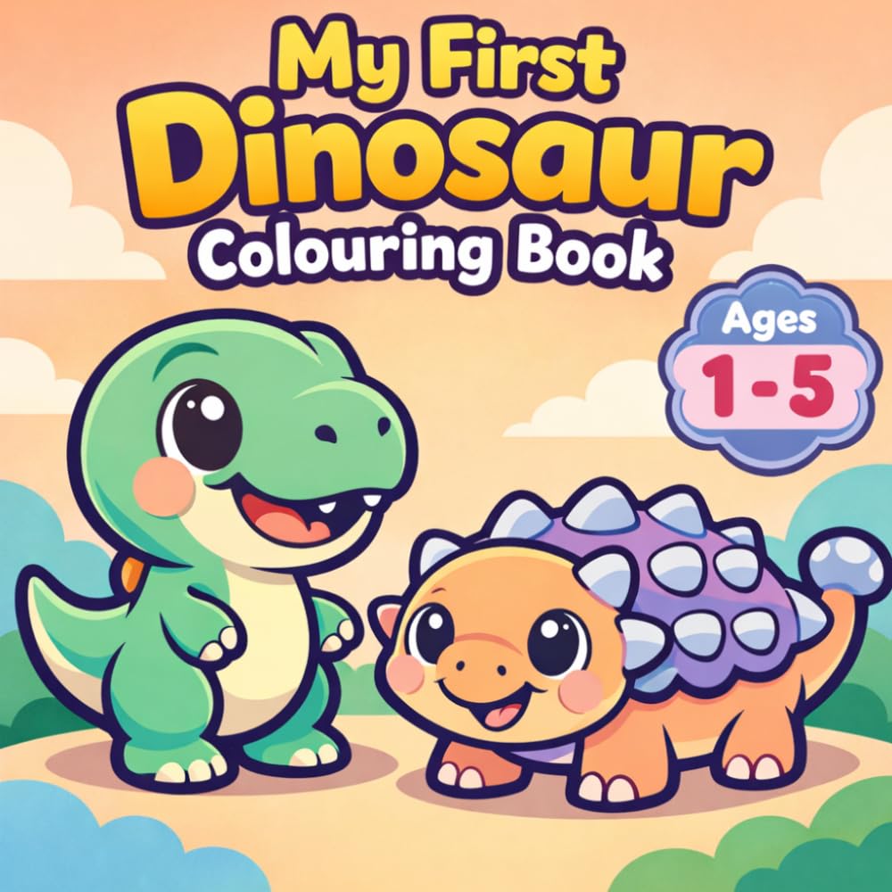 My First Dinosaur Colouring Book: Simple & Cute Pictures for Ages 1 - 5 (My First Colouring Book Series)