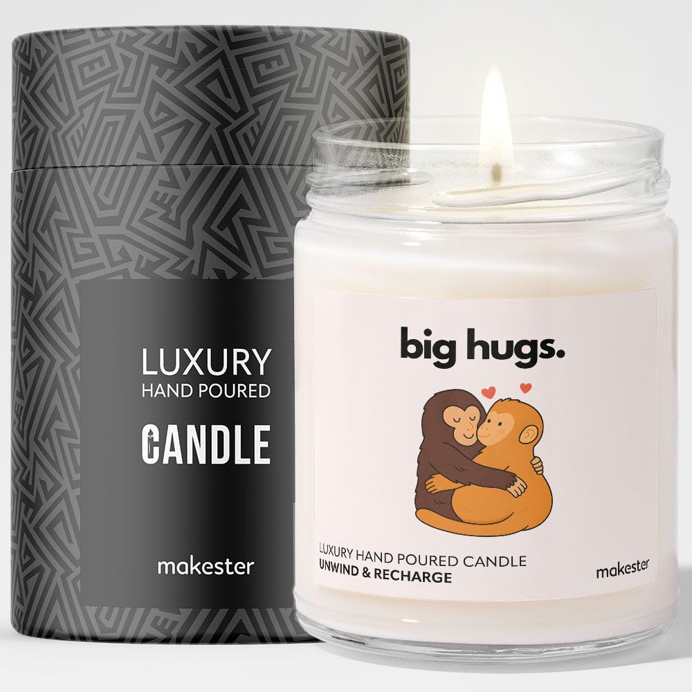 Orangutan Gifts - Luxury Soy Wax Candle - Vanilla, Jasmine, Sugared Almond - Makester