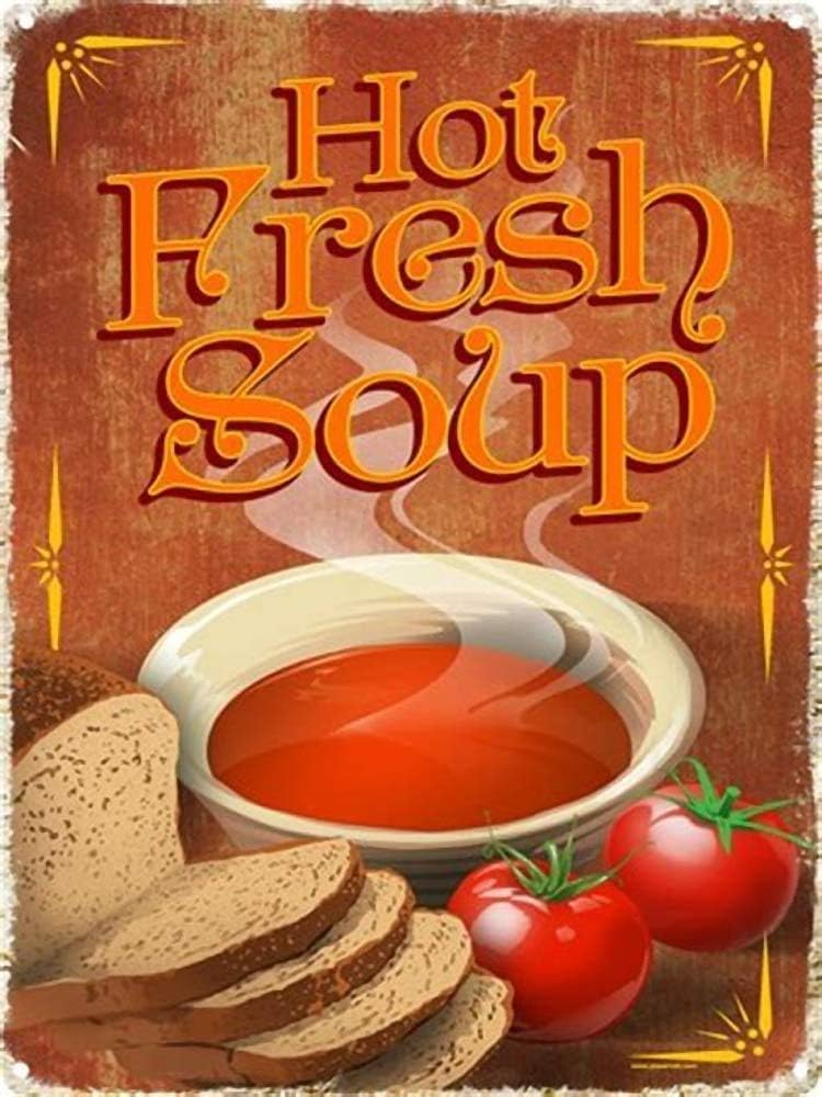 ホットフレッシュスープブリキサインヴィンテージノベルティ面白い鉄の絵の具金属板 ホットフレッシュスープブリキサインヴィンテージノベルティ面白い鉄の絵の具金属板