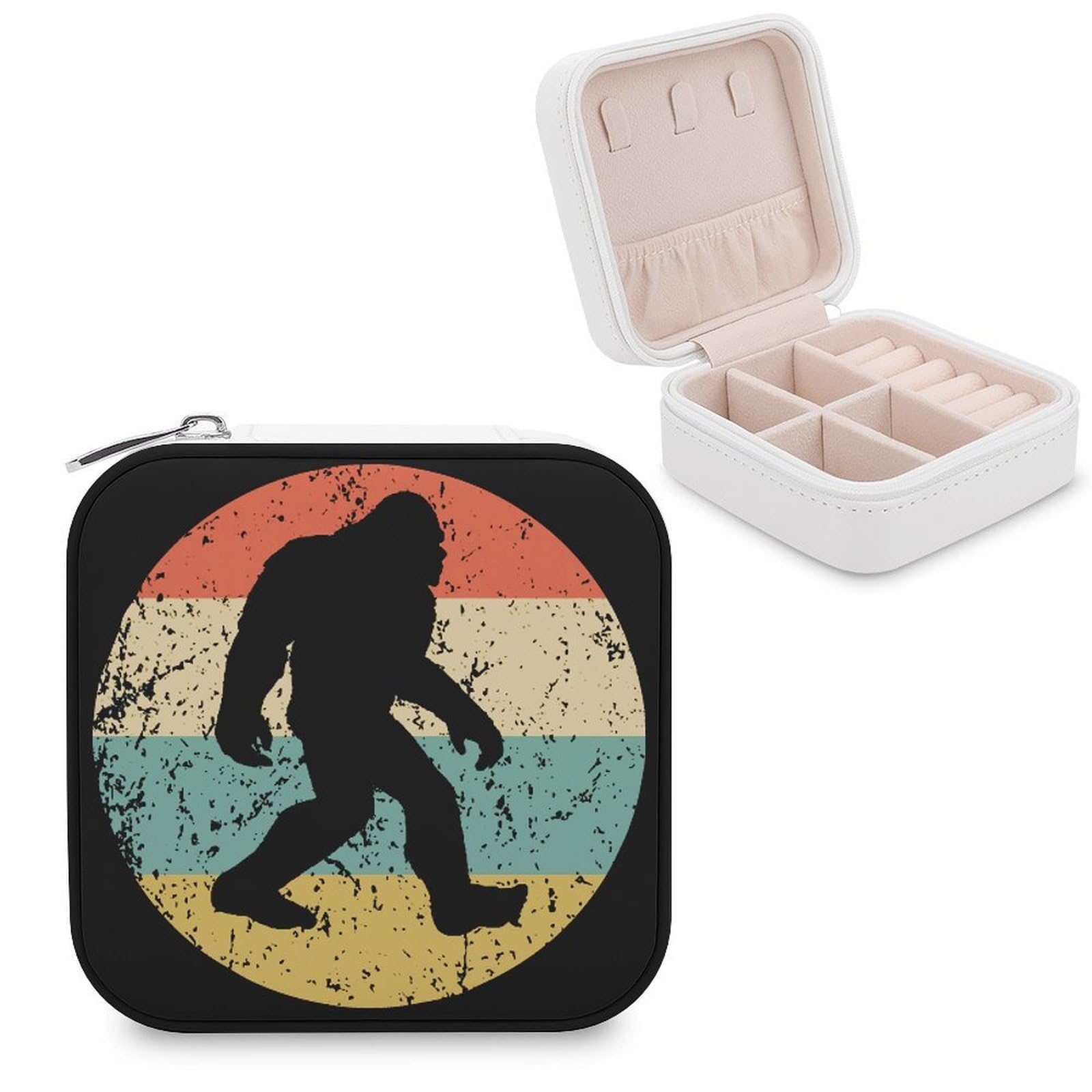 CUTJMDNGH Vintage Bigfoot Sasquatch Jewelry Box for Women Jewellery Case Organizer Storage Boxes Craft