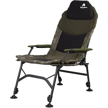 CampFire Fishing Chair Camouflage olive green Height Adjustable Camping Chair Foldable Carp Chair Outdoor Travel Chair for Camping Camping Fishing Fishing Fishing Chair Folding Carp Chair Fishing Lounger