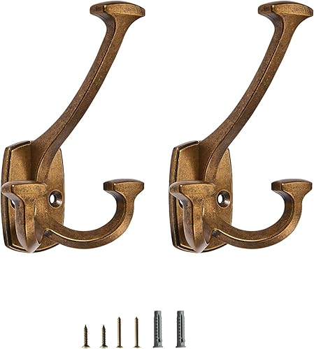 Miniatura 11 de Ganchos de Bronce Frotado al Aceite Grandes Montados en la Pared, Decorativos, de Doble Cara, Sólidos y de Alta Resistencia para Colgar Toallas, Oil