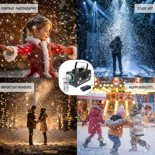 dazzle bright 900w snow maker machine snowflake making high output fake snow machine remote control snowmaker for outdoor stage christmas parties indoor