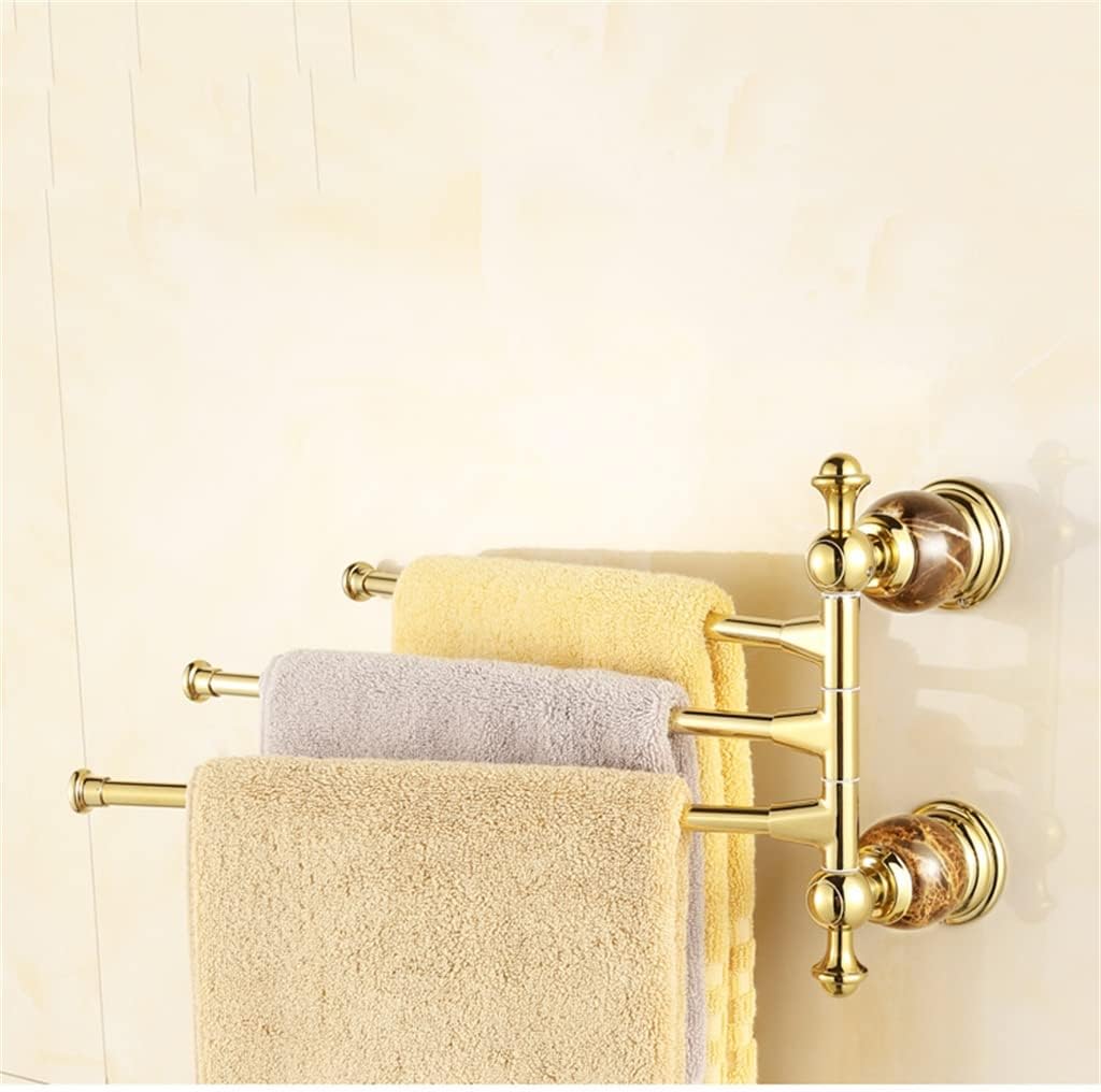 Antique Copper Gold Towel Rack Luxury Crystal and Diamond Bar Wall Mounted Bathroom Accessories