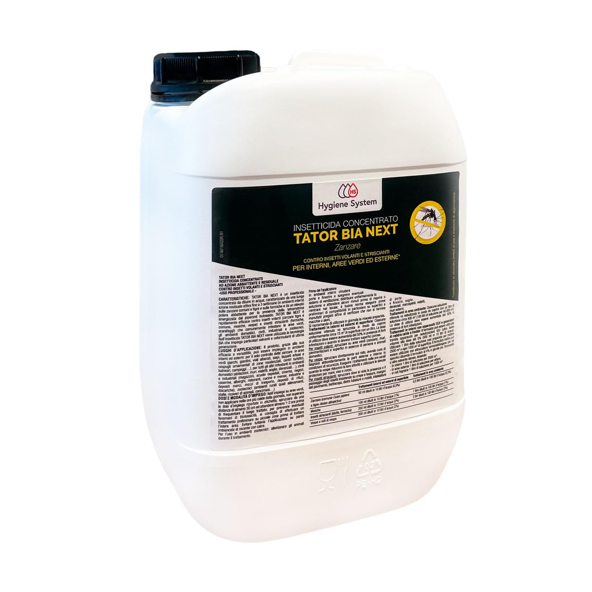 Hygiene System | BIA NEXT Insetticida Liquido Tanica 5 lt per Zanzare Mosche Vespe. In Omaggio Guanti NBR