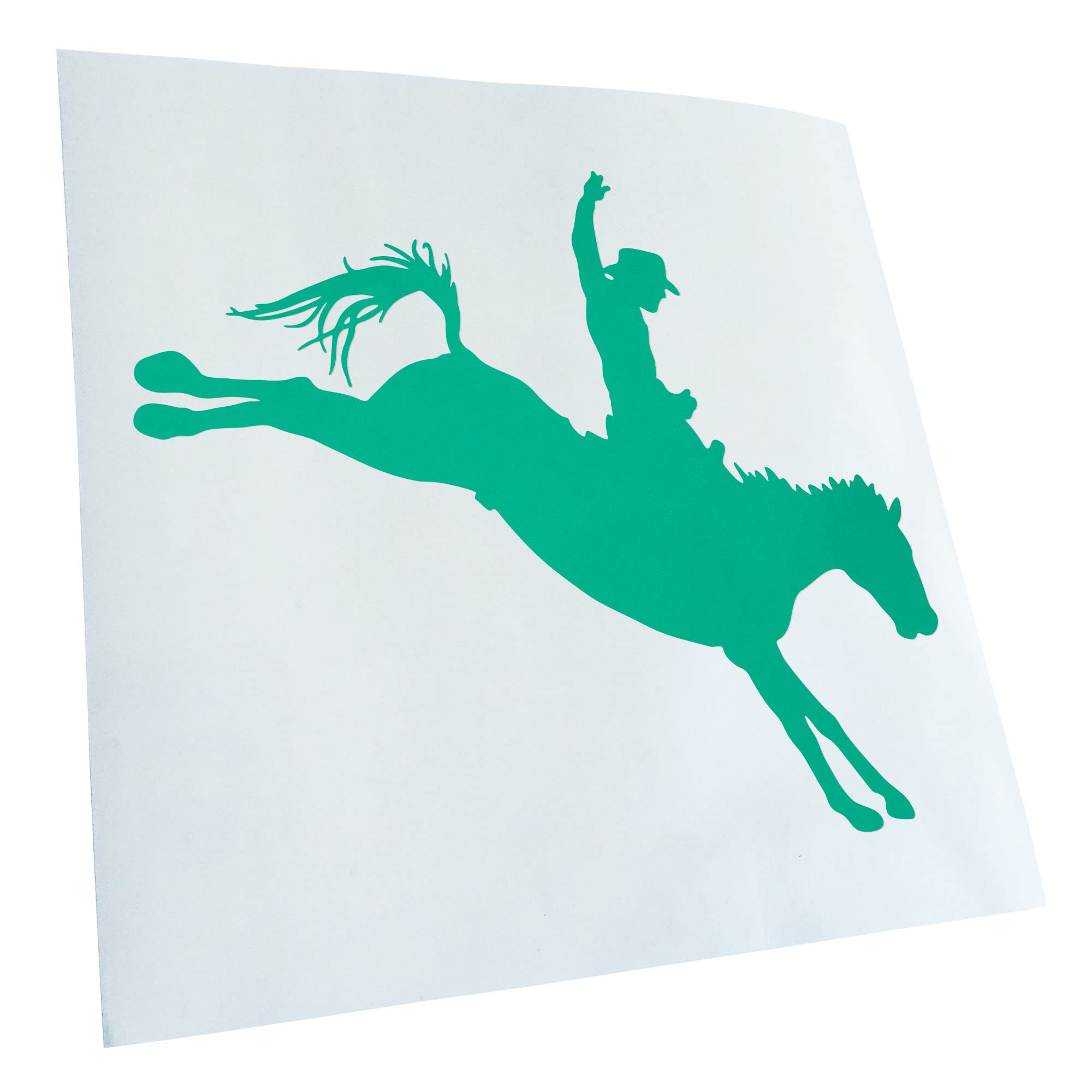 Kiwistar - Car Sticker - Turquoise - 40 x 33 cm Cowboy with Horse Rodeo Sticker for Car, Laptop, Bicycle, Truck, Motorcycle Multi-Coloured JDM Decal Racing