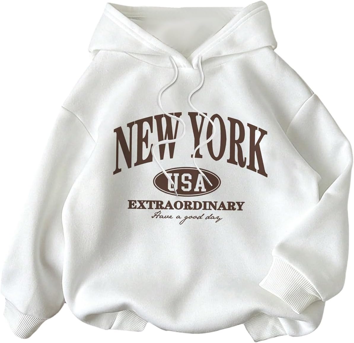 Floerns Women's Long Sleeve Oversized Hooded Sweatshirts Fall Outfit Graphic Hoodie Pullover Tops