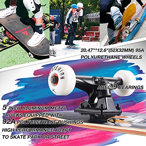 Playshion 31"X8" Complete Skateboard For Kids Adults Beginners Tiger #TOP3