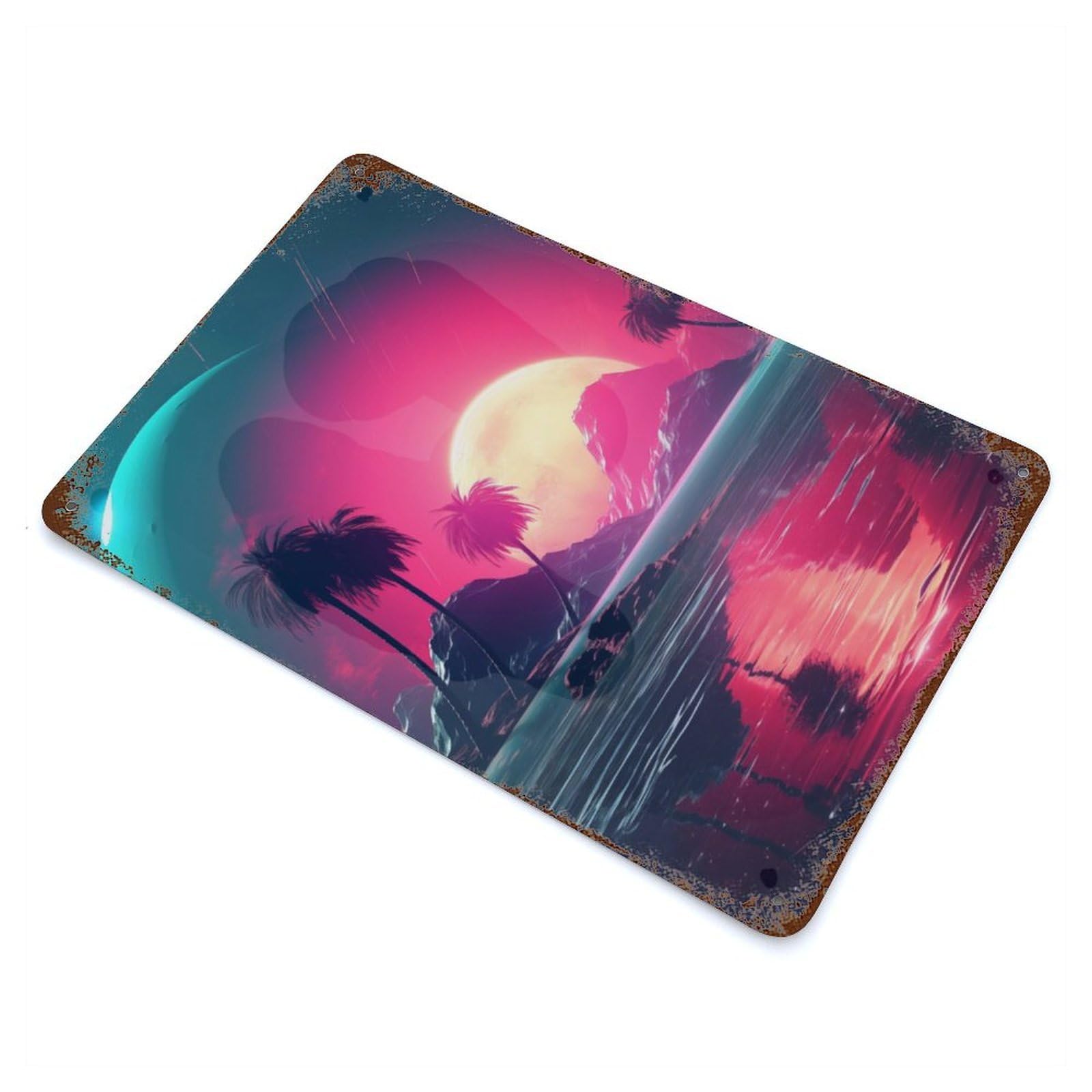 Astral Lumina Symphony Rustic Tin Plaque 11.8"x7.9", Ideal for Cafe, Home Bar And Lounge Decor