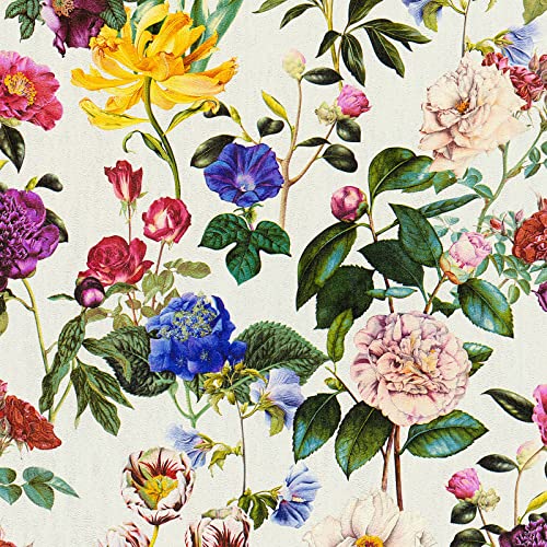 Papier peint moderne fleuri haut de gamme texture intissée épaisse