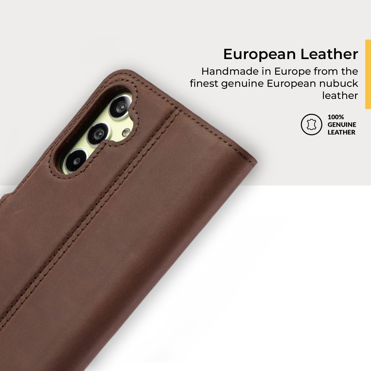 Snakehive Vintage Wallet for Samsung Galaxy A54 || Real Leather Wallet Phone Case || Genuine Leather with Viewing Stand & 3 Card Holder || Flip Folio Cover with Card Slot (Brown)