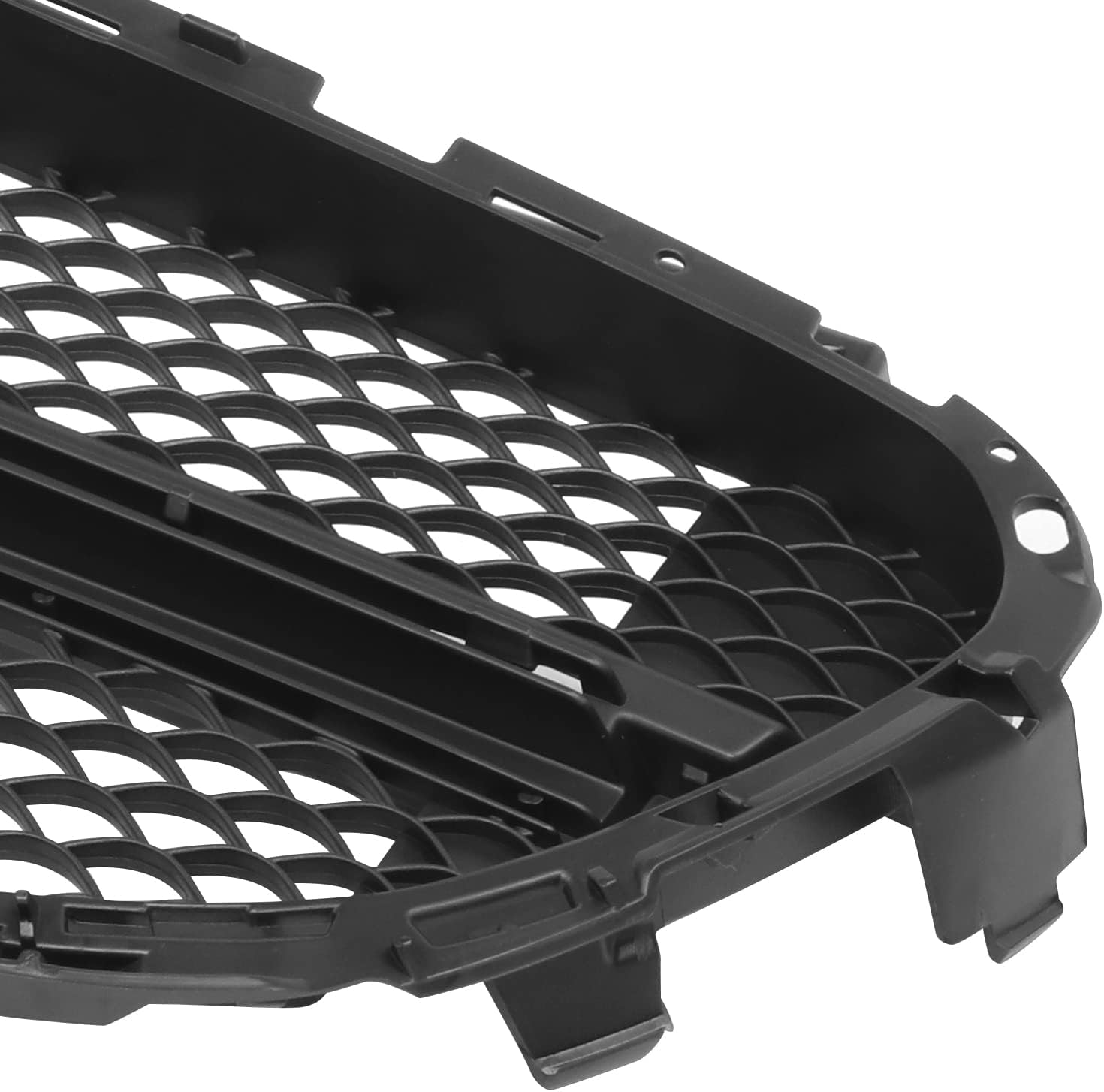 DNA MOTORING Factory Style Diamond Mesh & Badge Slot Grille Grill Compatible with 14-15 Mercedes-Benz E63 AMG, Black, OEM-GR-MB1200164