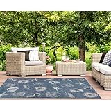 Liora Manne Shells Navy Indoor Outdoor Area Rug, 3'3' x 4'11'