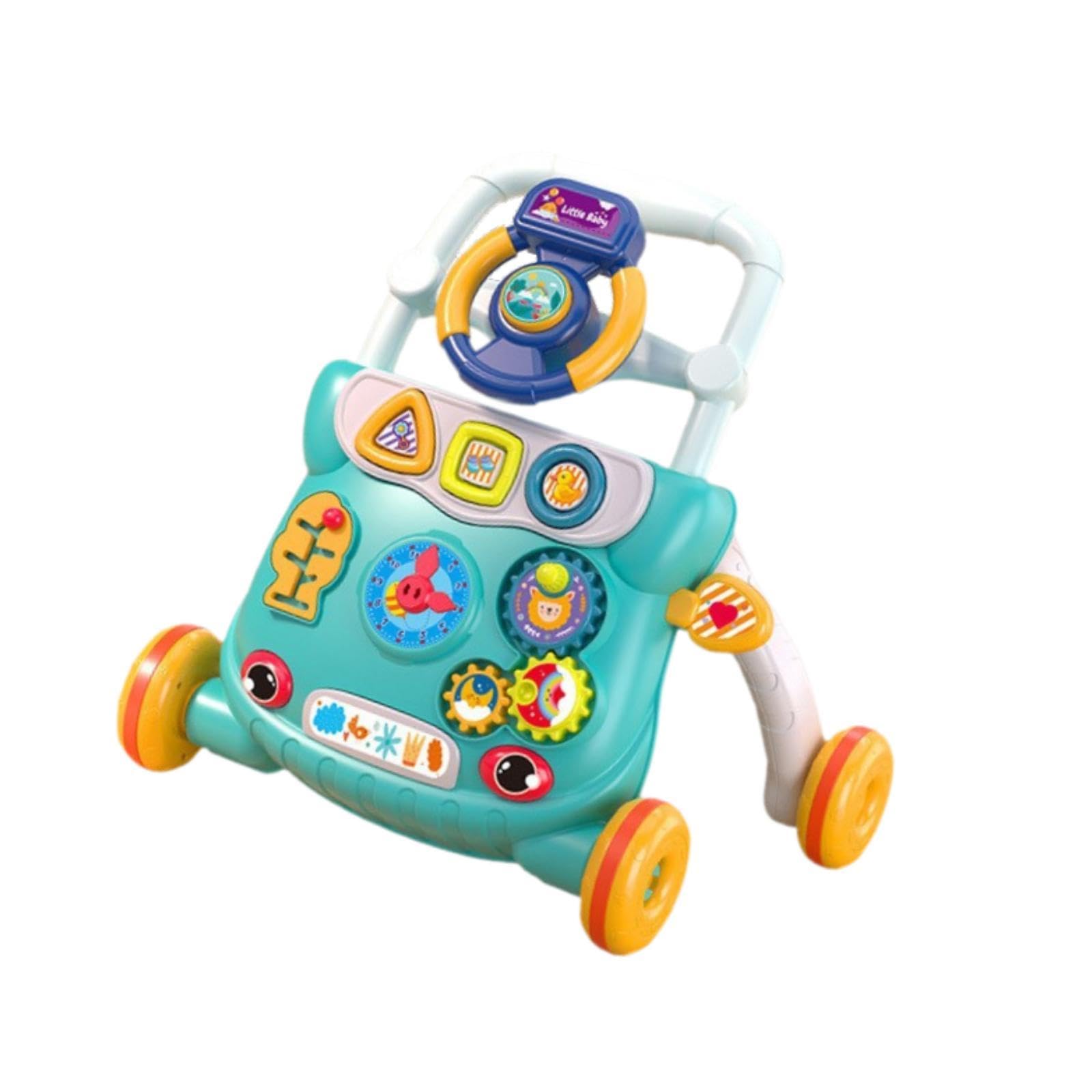 Push Walking Toy Kinder Lauflernhilfe Musik Lernspielzeug Frühkindlicher Lernwagen für Babys für Lernen Bewegung Spielzimmer, Grün