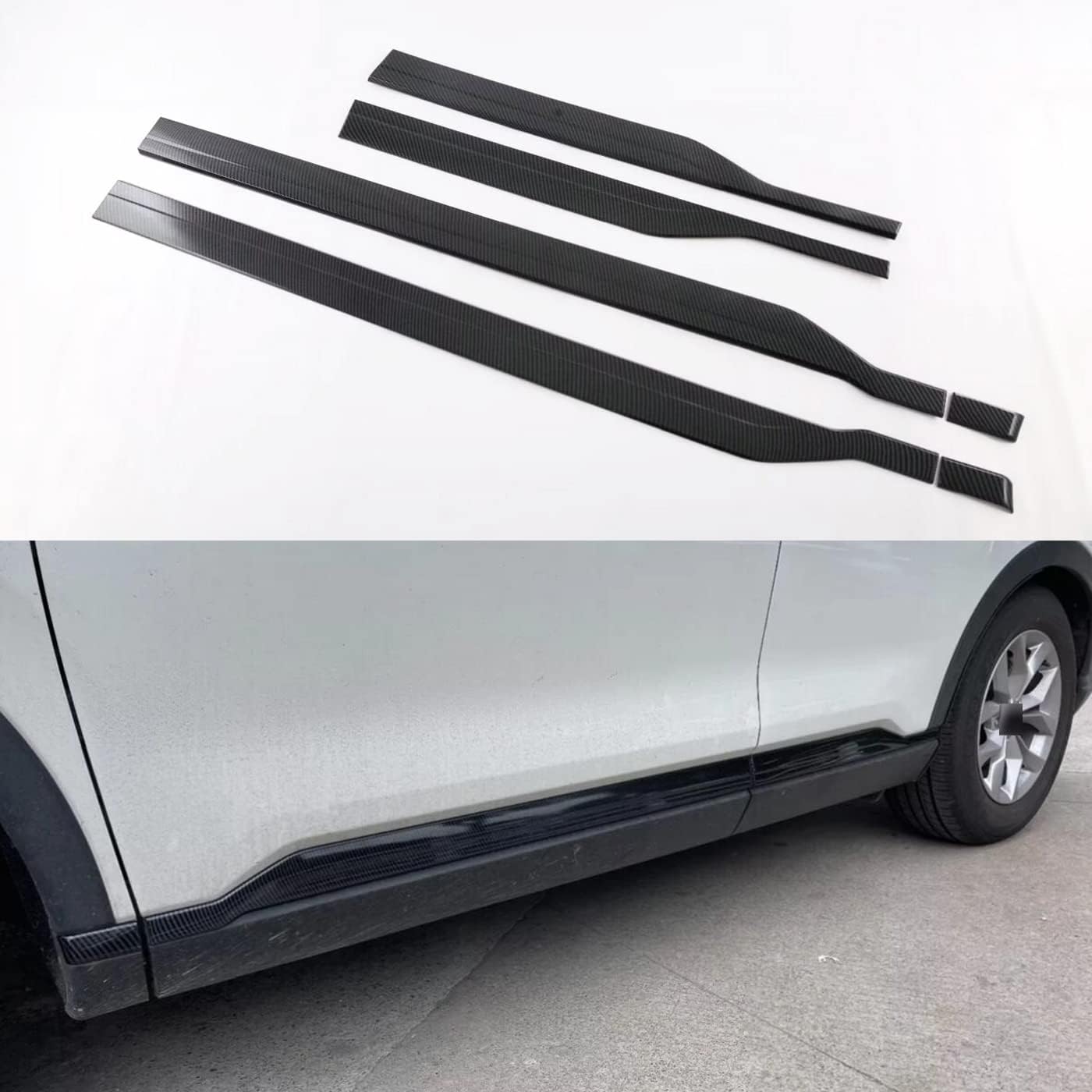 Carbon Fiber Style Car Body Door Side Molding Trim sill Cover Guard Compatible for Honda CR-V 2023 2024 2025 2026, A-100