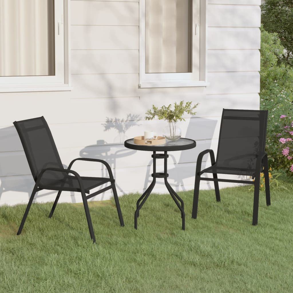 Home Garden, set da 3 pezzi da bistrot nero