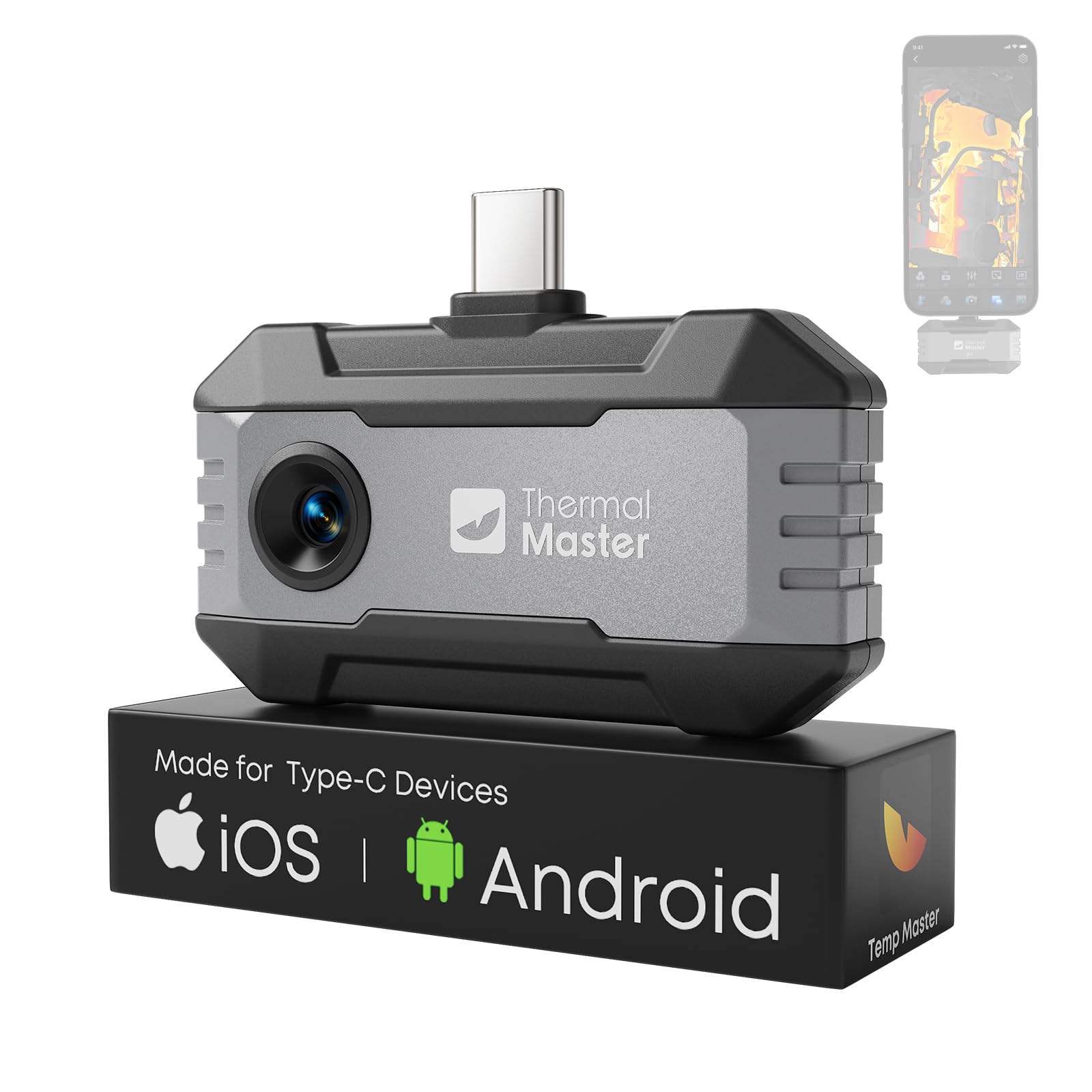 P1 Termocamera per Smartphone USB-C (Android & iOS), 320×240 X³ Super IR Risoluzione, -20°C a 600°C, 15x Zoom, 25Hz Infrarossi per Ispezione Casa & Elettricità